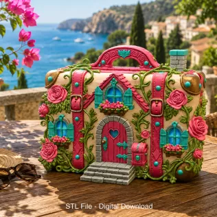 Fantasy Suitcase House STL File for 3D Print - Model thumbnail 2