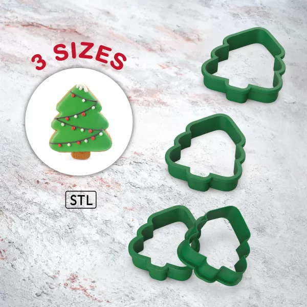 Christmas Tree Cookie Cutter, 3Size, Christmas Tree Shape - Model preview 3