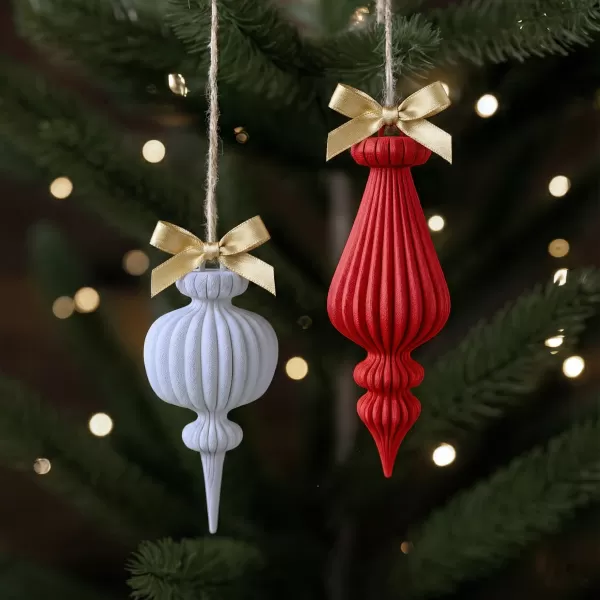 Christmas Ornament Set | 2 pcs Vintage-Retro Style | Elegant - Model preview 1