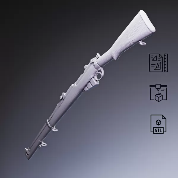 Lee Enfield MkIII Bolt-Action Rifle #RoZ - Model preview 7