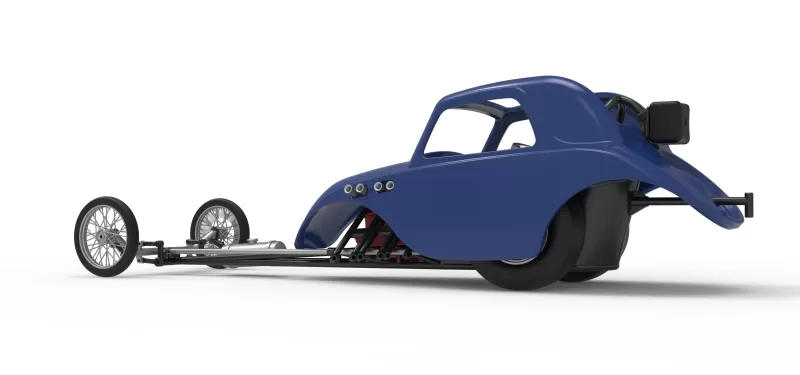 Front engine old school dragster with shell V13 Scale 1:25 - Model preview 13