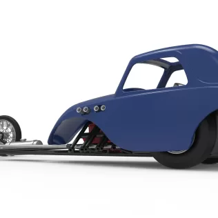Front engine old school dragster with shell V13 Scale 1:25 - Model thumbnail 13