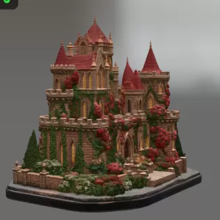 Bougainvillea Castle STL File for 3D Print - Model thumbnail 16