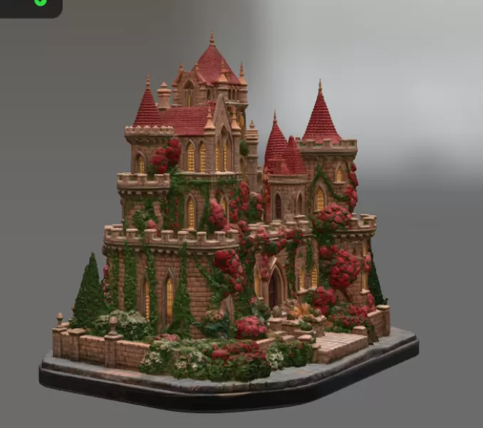 Bougainvillea Castle STL File for 3D Print - Model preview 16