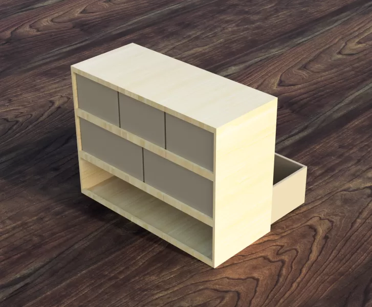 Mini Storage Cabinet - Inspired by Ikea MOPPE - Model preview 3