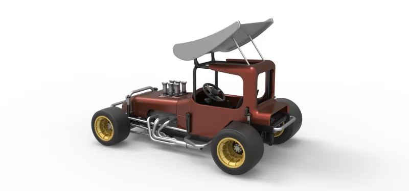 Vintage Winged Supermodified stock car Scale 1:25 - Model preview 12