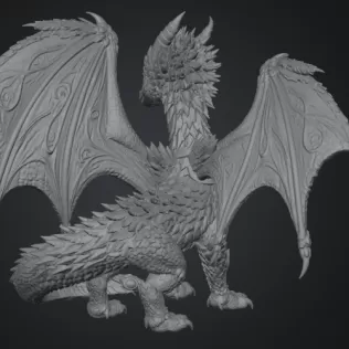 Royal Crimson Dragon STL File for 3D Print - Model thumbnail 11