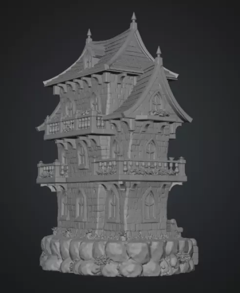Fantasy Medieval House STL for 3D Printing - Model preview 13