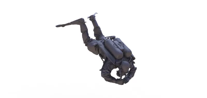 Diver figure for ship model - Model preview 2