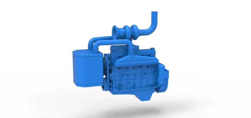 Engine of Pro Stock Pulling Tractor Scale 1:25 - Model preview 1