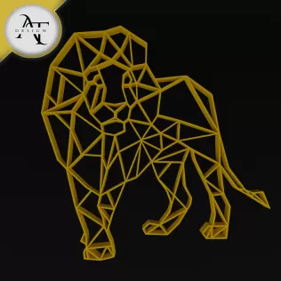 Lion - Geometric -2D Wall Art Decor