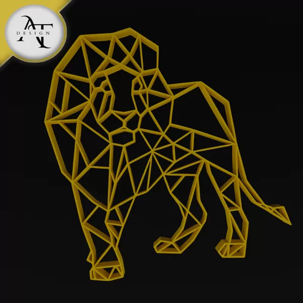 Lion - Geometric -2D Wall Art Decor - Model preview 1