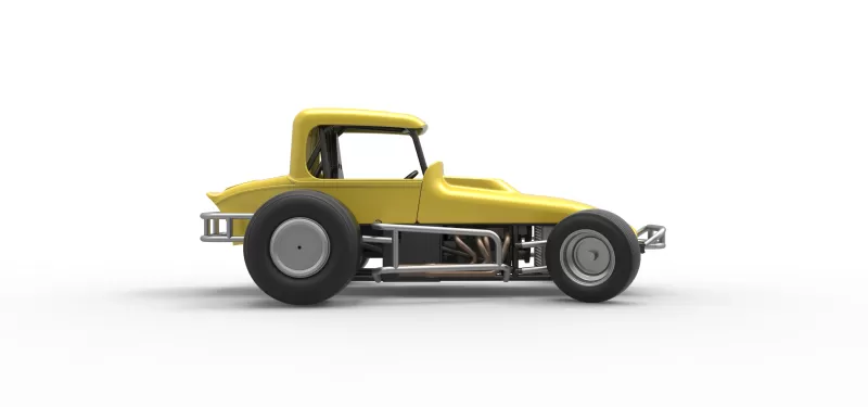 Vintage Sprint car while turning Version 2 Scale 1:25 - Model preview 20
