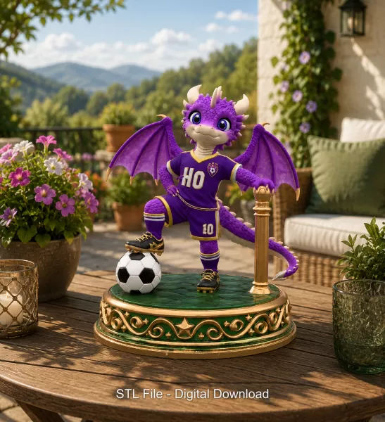 Fantasy Football Dragon STL for 3D Printing - Model preview 1