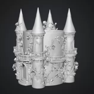 Rose Princess Castle Planter STL File for 3D Print - Model thumbnail 13