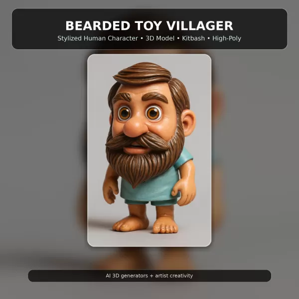 Fantasy Toy Character Collection Kitbash High-Poly 3D Model Set - Model preview 12