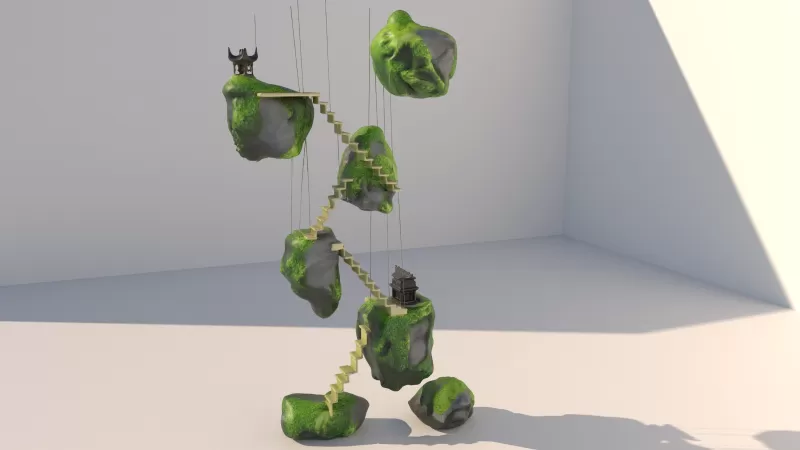 Floating Rocky_Islands - Model preview 2