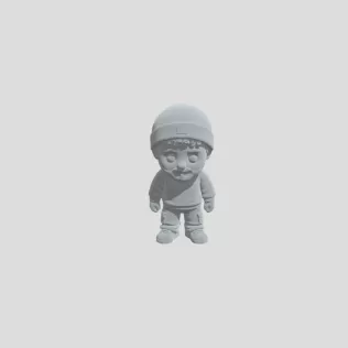 Bearded Figurine in a Black Beanie