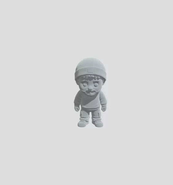 Bearded Figurine in a Black Beanie - Model preview 1