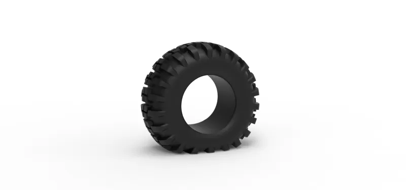 Offroad tire 4 deflated Scale 1:25 - Model preview 1
