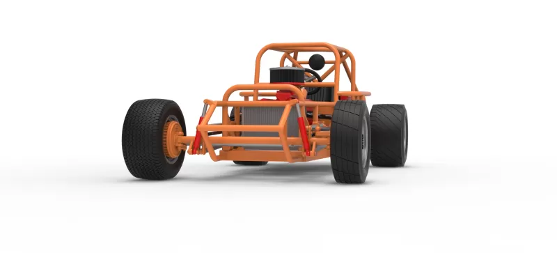 Vintage Dirt Modified stock car Base Version 8 Scale 1:25 - Model preview 6