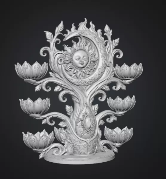 Celestial Sun and Moon Organizer STL File for 3D Print - Model preview 15