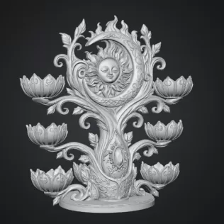 Celestial Sun and Moon Organizer STL File for 3D Print - Model thumbnail 15