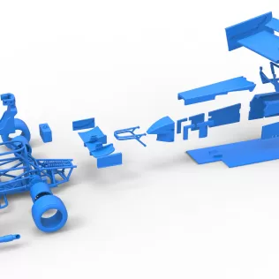 Supermodified front engine Winged race car V4 Scale 1:25 - Model thumbnail 28