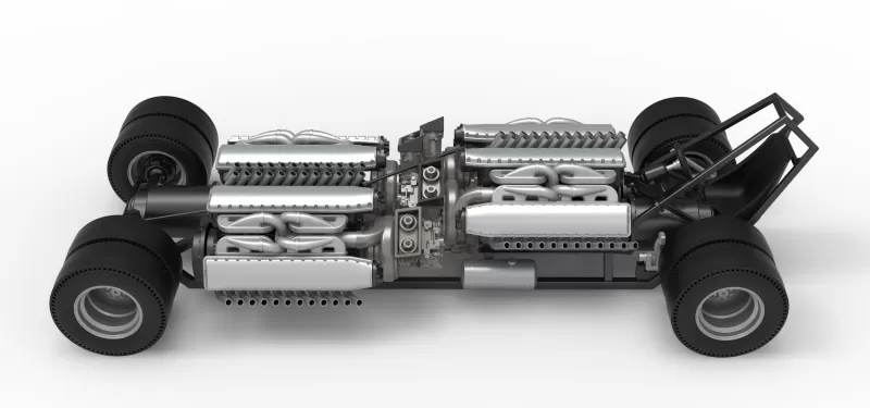 Vintage AWD Dragster Base Scale 1:25 - Model preview 10