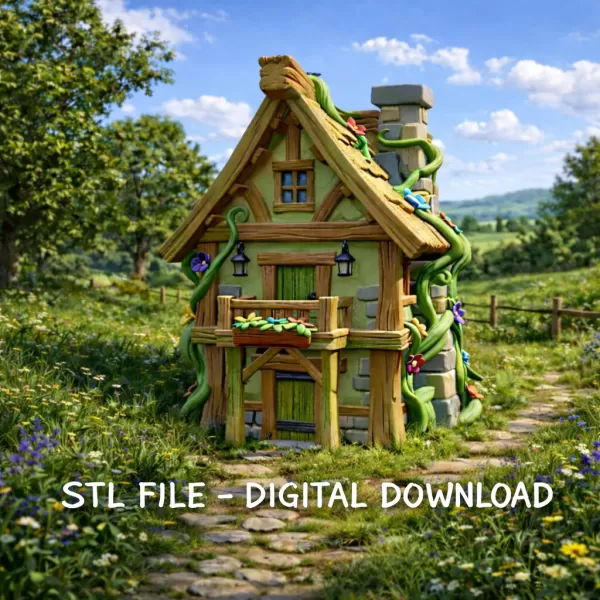 Enchanted Forest Cottage STL File 3D Printable Fantasy House - Model preview 2