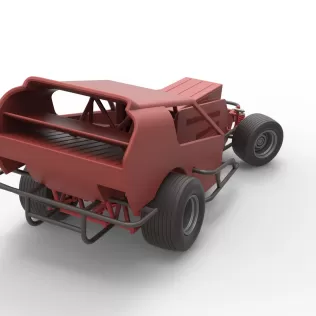 Vintage Dirt Modified stock car Version 4 while turning 1:25 - Model thumbnail 18