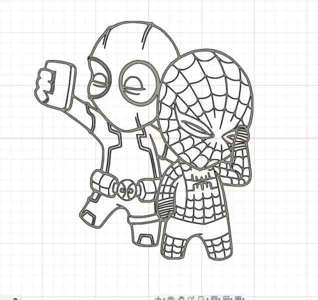 Deadpool / Spiderman - Marvel wallart - Model preview 1