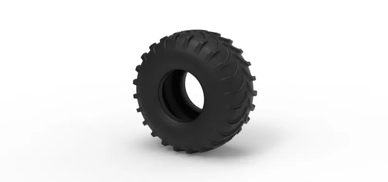 Mud dragster rear tire 2 Scale 1:25 - Model preview 7