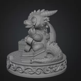 Baby Dragon Bard STL File for 3D Print - Model thumbnail 8