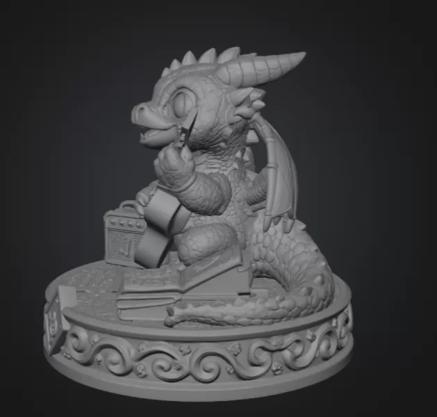 Baby Dragon Bard STL File for 3D Print - Model preview 8