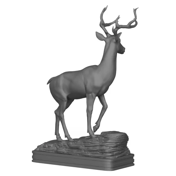 3D Printable Wild Animal Deer Statue - Model preview 5