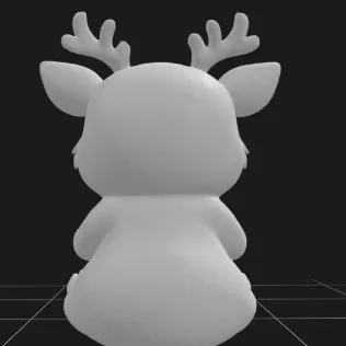 Deer Holding a Gift Basket - Model thumbnail 4