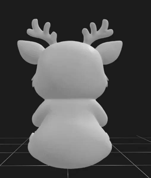 Deer Holding a Gift Basket - Model preview 4