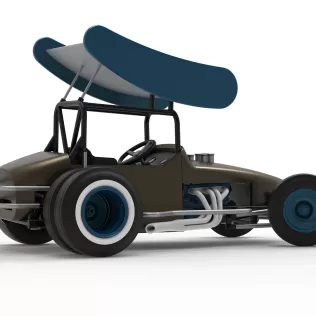 Vintage Winged Supermodified for Dirt while turning V2 1:25 - Model thumbnail 21