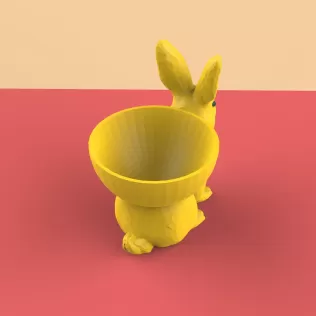 Easter Bunny Egg Holder, Easter Egg Gift, 3D Printing for Decor - Model thumbnail 2