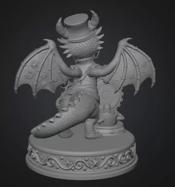 Clockwork Fantasy Dragon STL for 3D Printing - Model preview 9