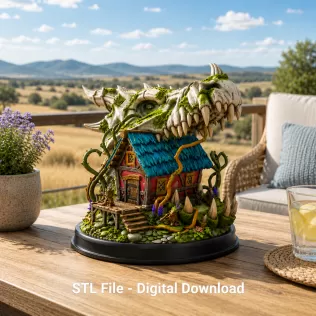 Dragon Skull Cottage STL File for 3D Print