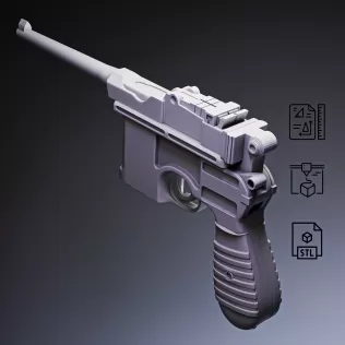 Mauser C96 Pistol #RoZ - Model thumbnail 6