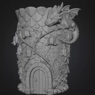 Enchanted Dragon Flower Tower Vase