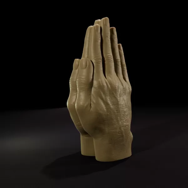Realistic Hand Candle 3D Printable Model - Model preview 4