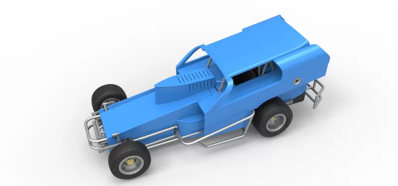 Vintage Dirt Modified stock car Version 2 Scale 1:25 - Model preview 4