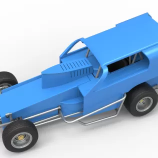 Vintage Dirt Modified stock car Version 2 Scale 1:25 - Model thumbnail 4