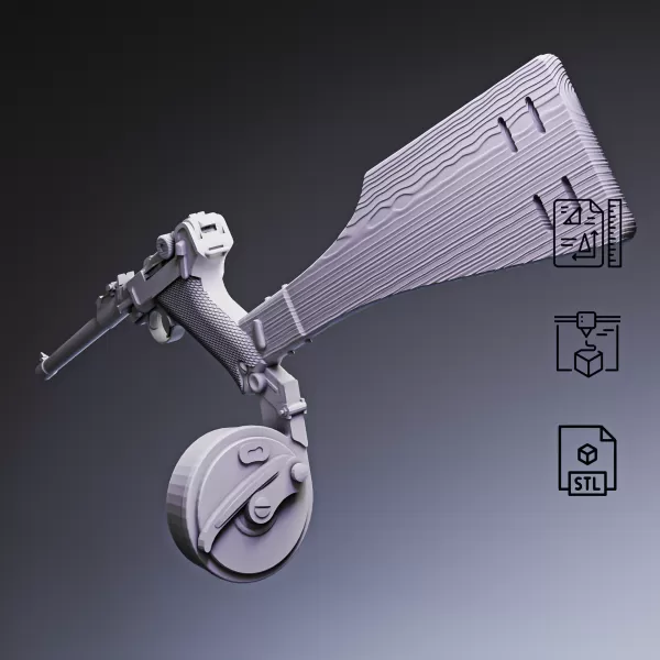 Artillery Luger Pistol #RoZ - Model preview 4