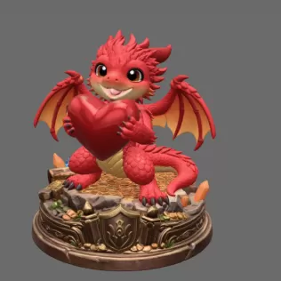 Love Dragon STL File for 3D Printing - Model thumbnail 3