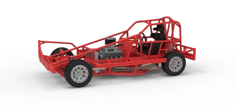 BriSCA Formula 1 Stock Car Base for Dirt Version 2 Scale 1:25 - Model preview 1